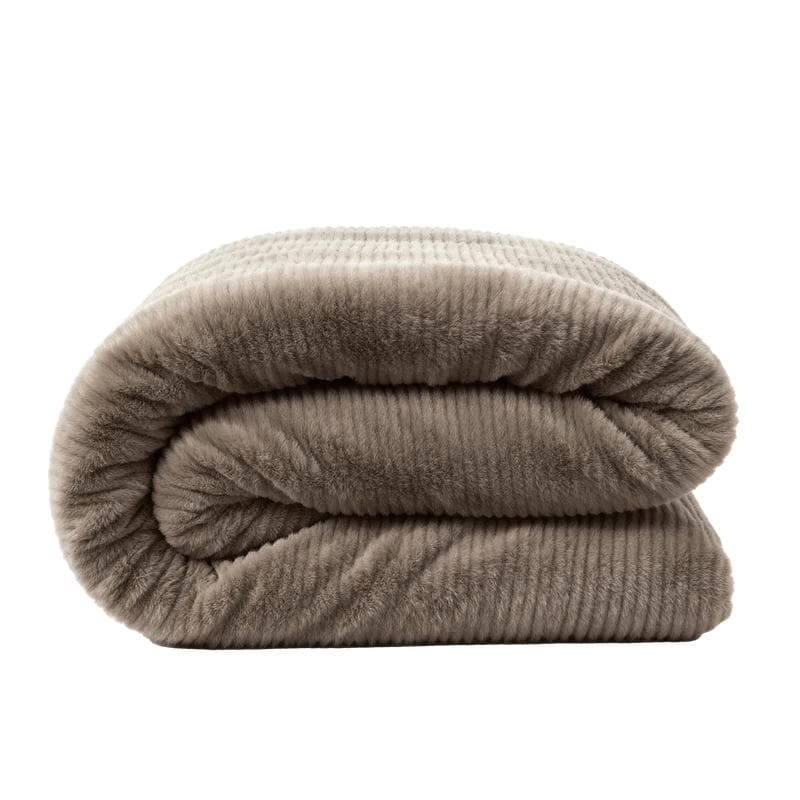 Faux Fur dekbedovertrek - taupe