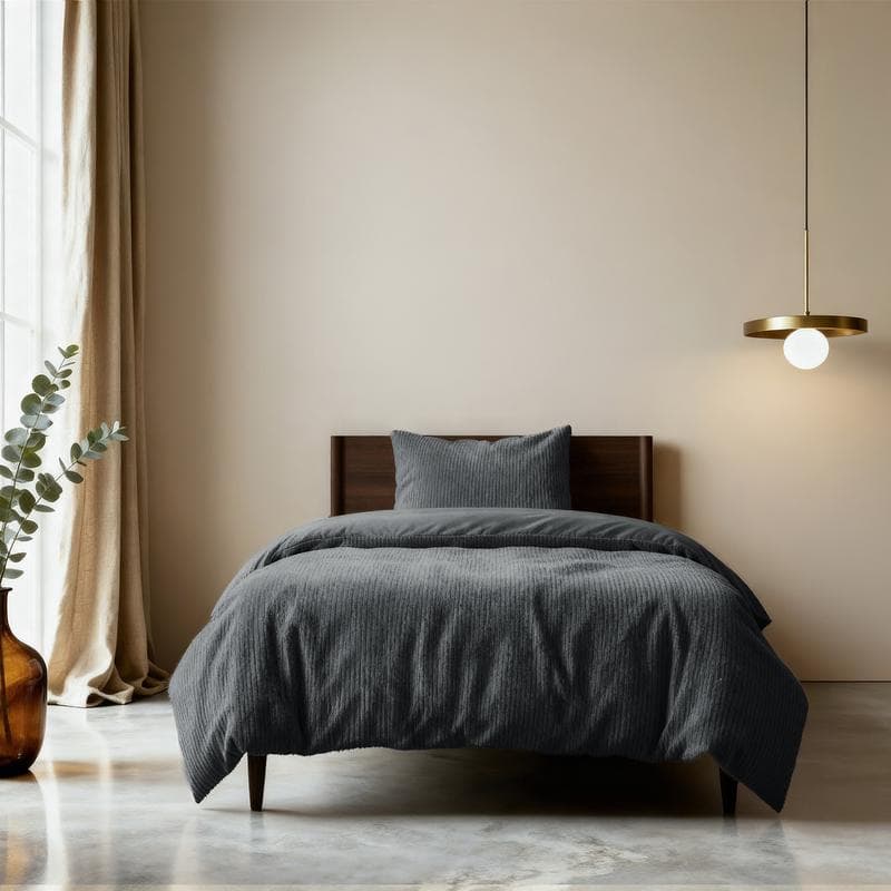 Parure de lit Faux Fur - anthracite