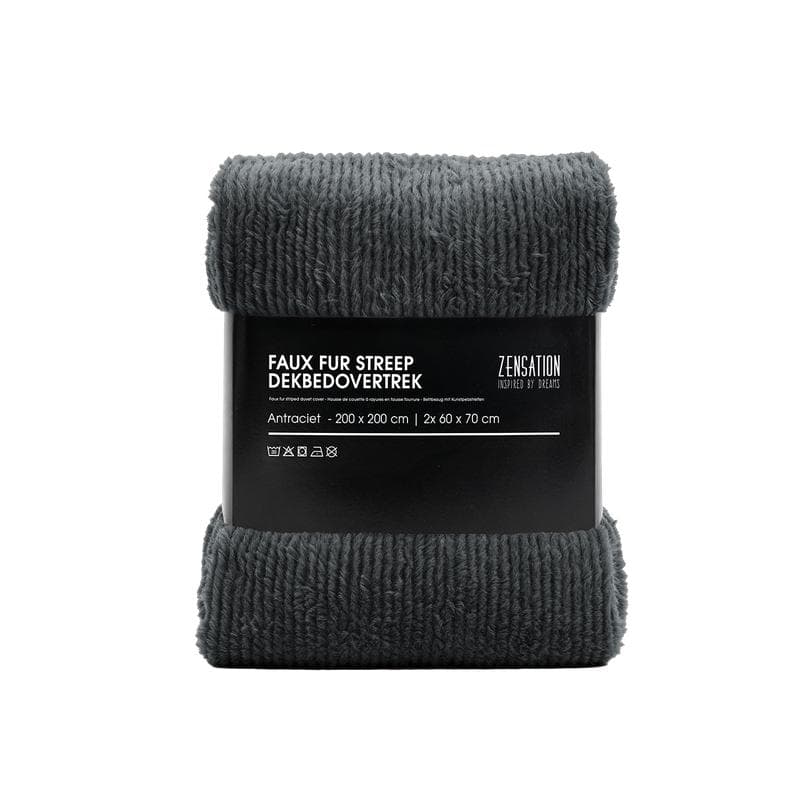 Faux Fur dekbedovertrek - antraciet