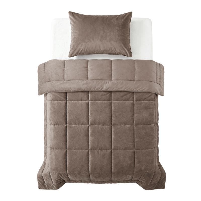 Lazy all-in-one dekbed Velvet - taupe