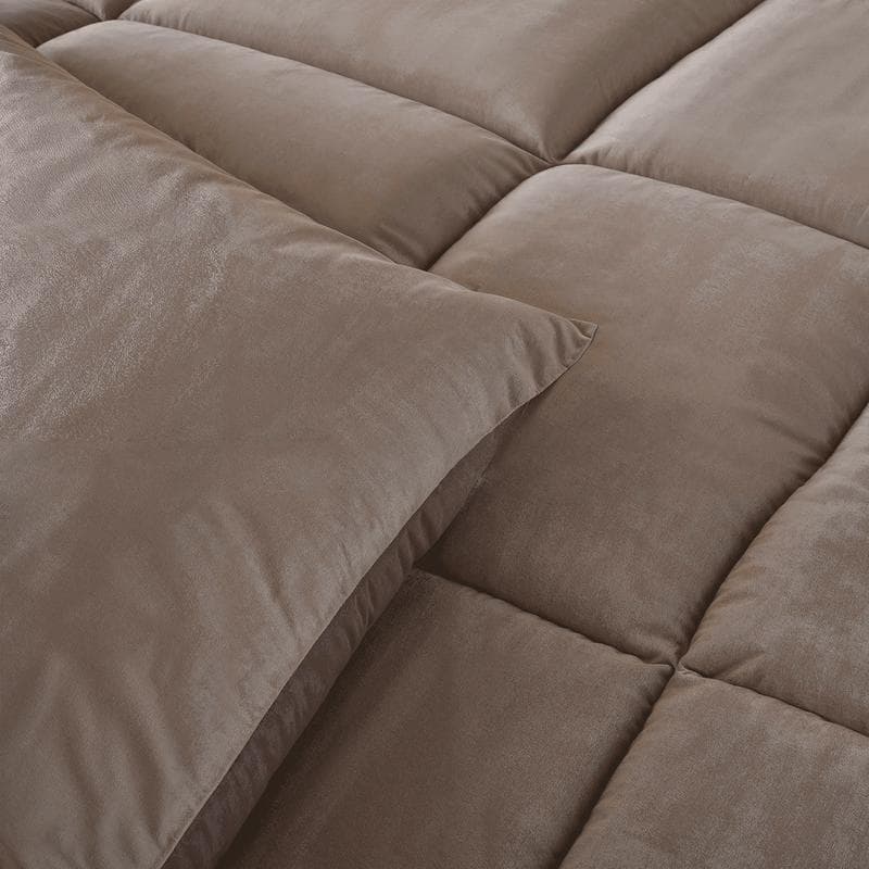 Couette sans housse en velours - taupe