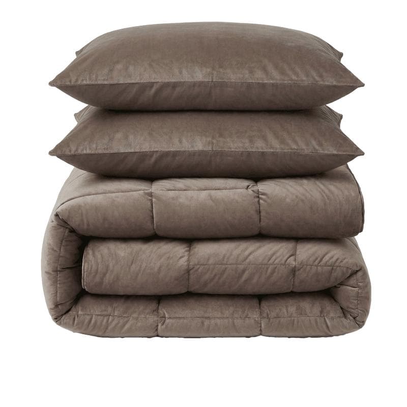 Couette sans housse en velours - taupe