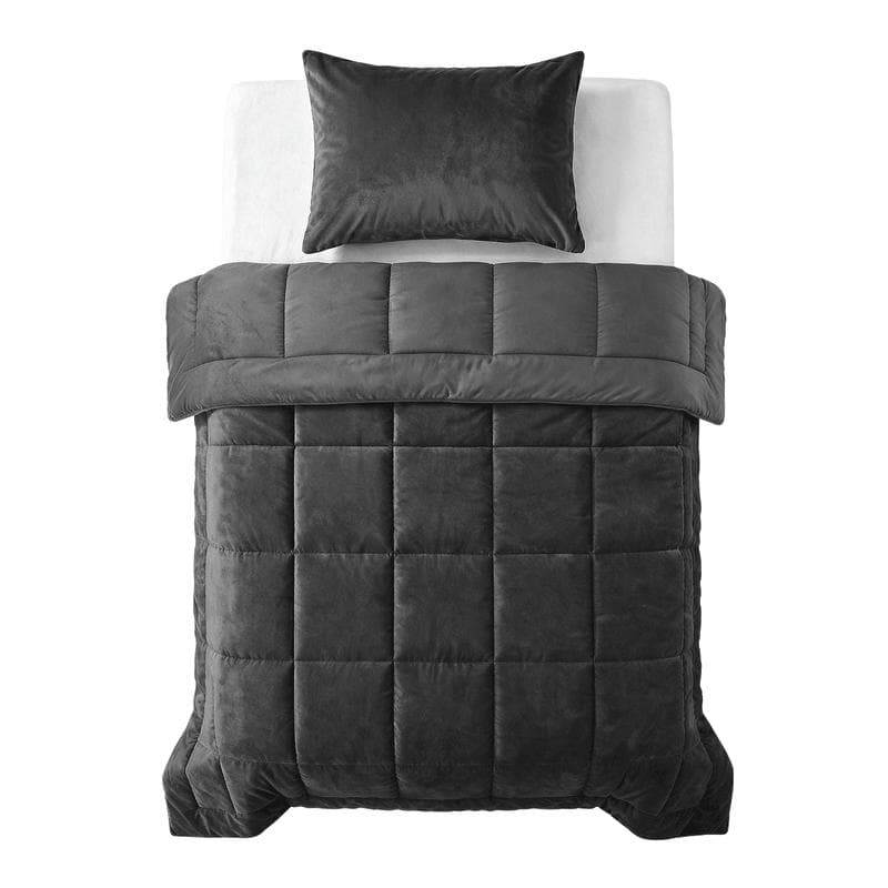 Lazy all-in-one dekbed Velvet - antraciet