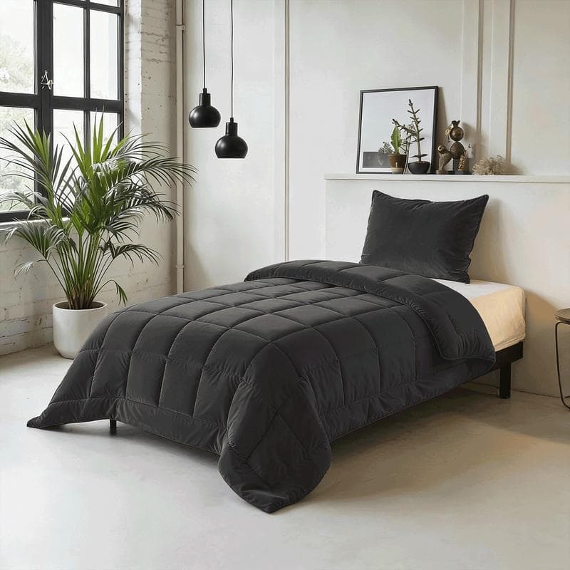 Lazy all-in-one dekbed Velvet - antraciet
