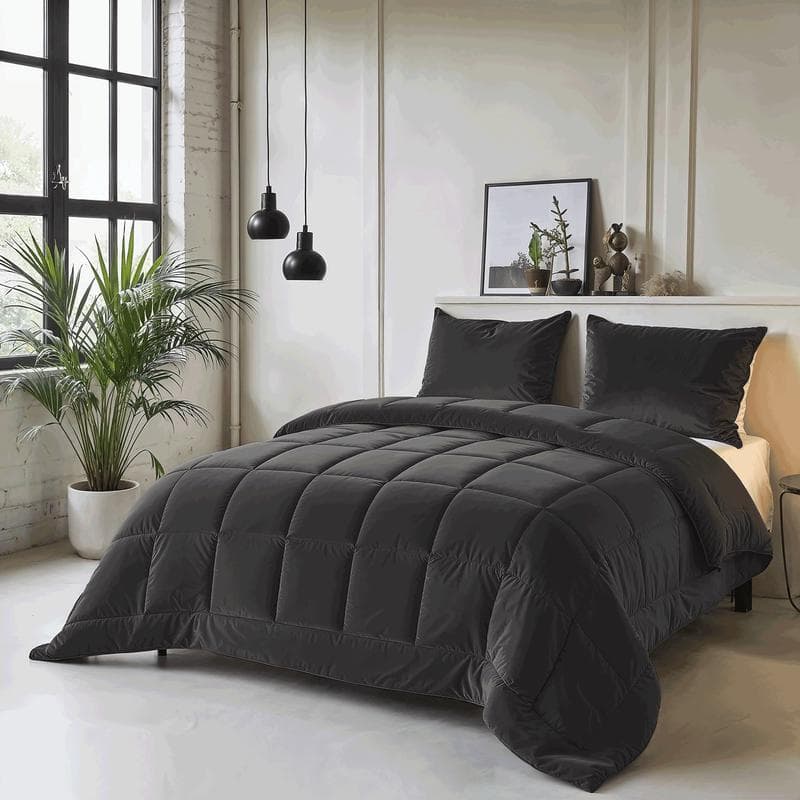 Lazy all-in-one dekbed Velvet - antraciet