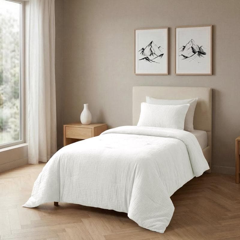 Lazy all-in-one dekbed Mousseline - crème-wit