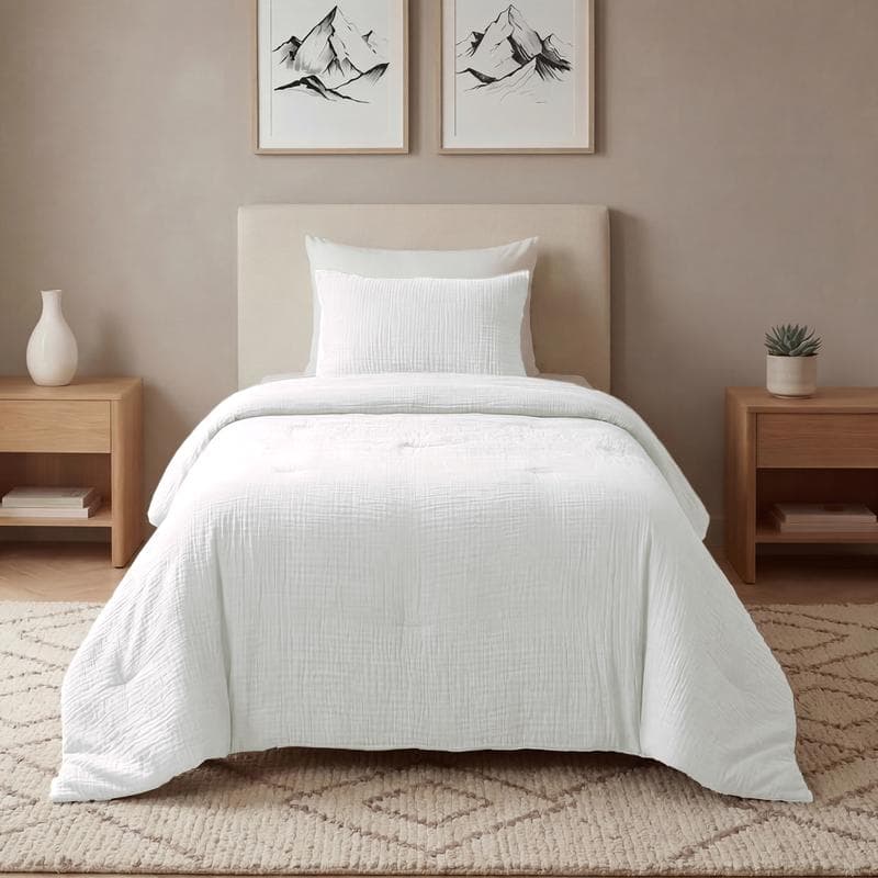 Lazy all-in-one dekbed Mousseline - crème-wit