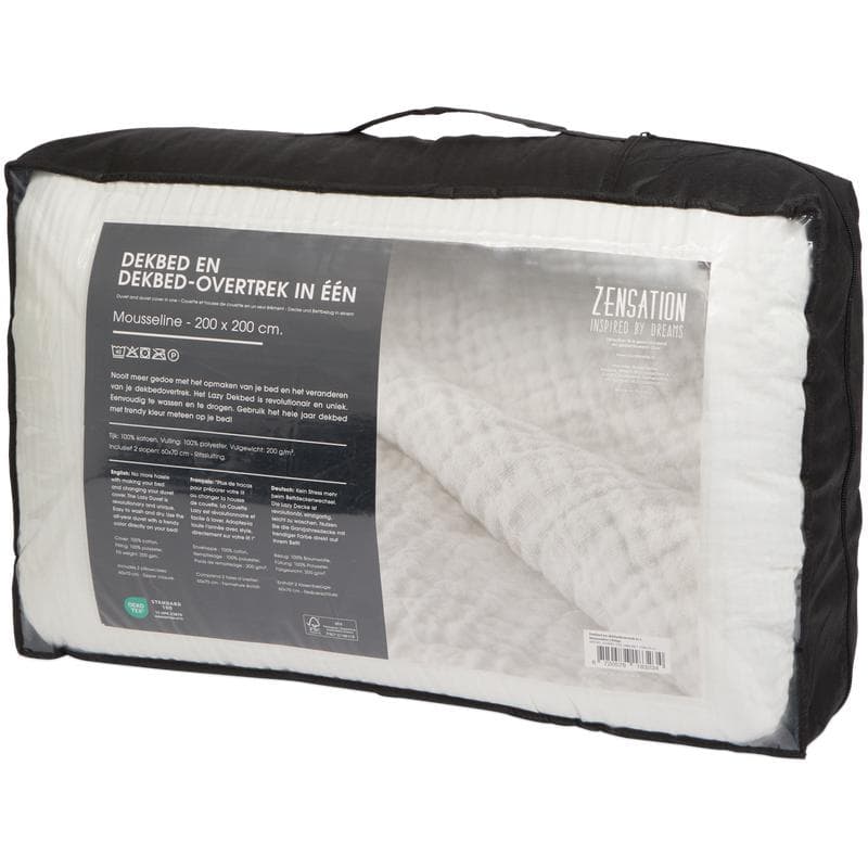 Lazy all-in-one dekbed Mousseline - crème-wit