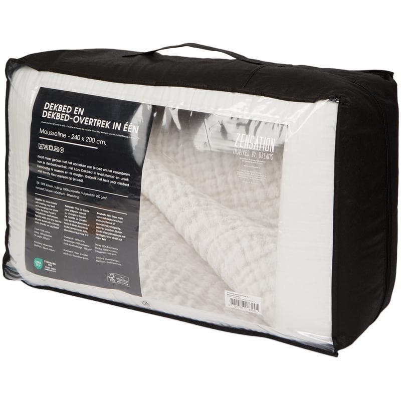 Couette sans housse en double gaze - blanc crème