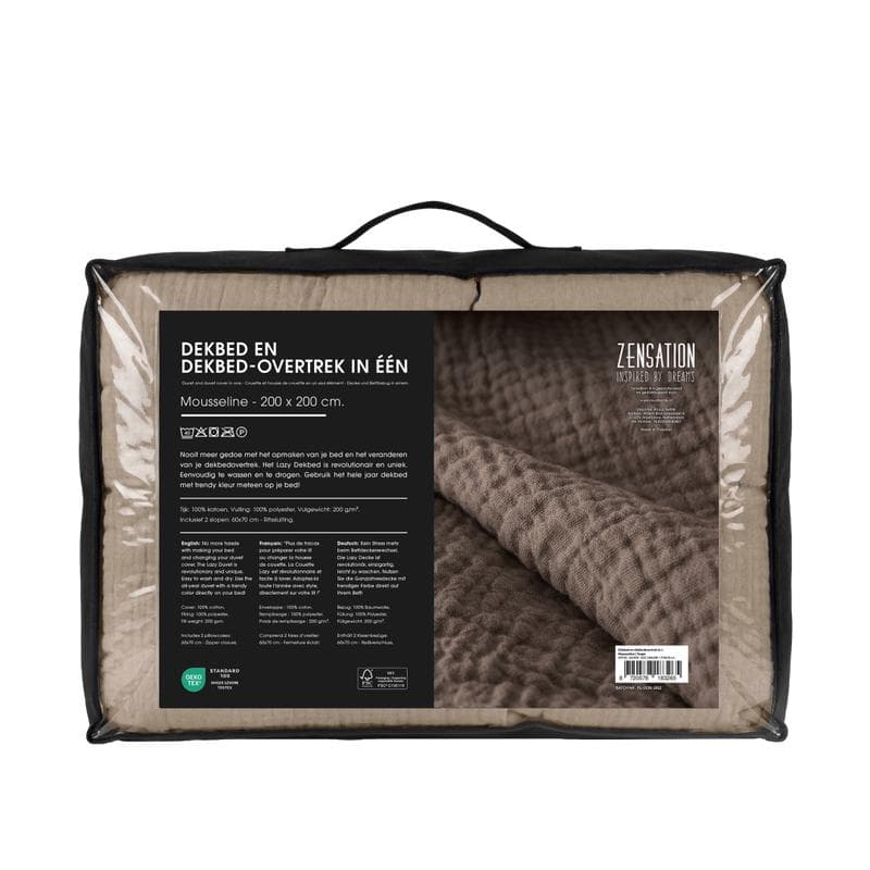 Lazy all-in-one dekbed Mousseline - taupe
