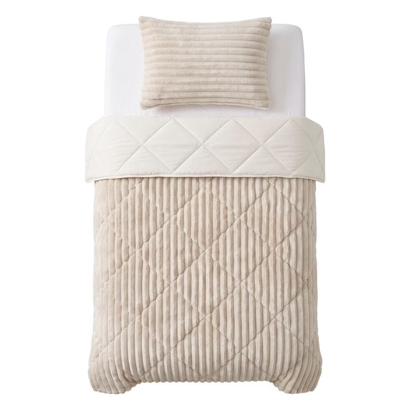 Lazy all-in-one dekbed ribstof - off white-1