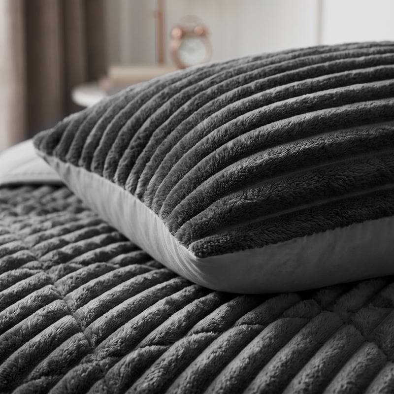 Couette sans housse en tissu côtelé - anthracite