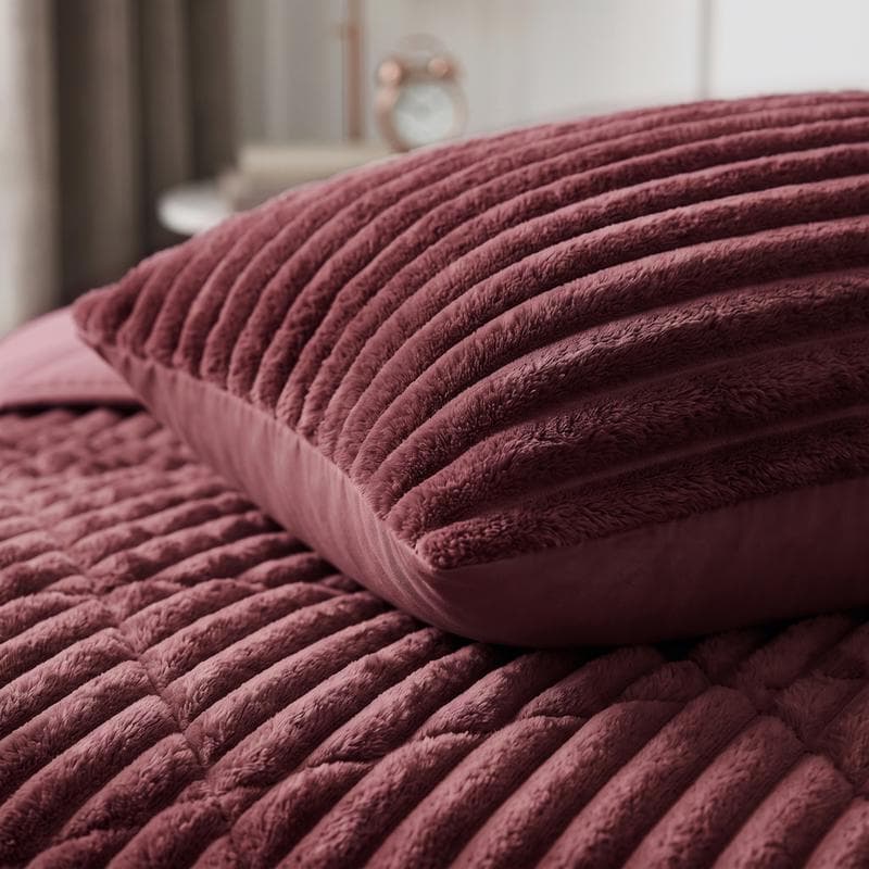 Lazy all-in-one dekbed ribstof - bordeaux