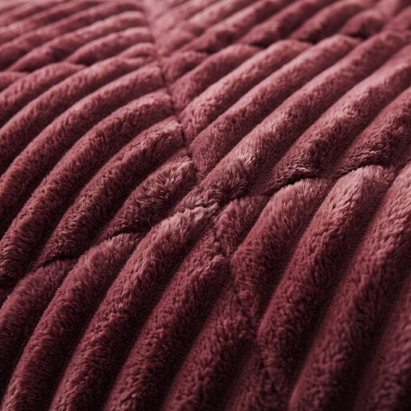 Lazy all-in-one dekbed ribstof - bordeaux