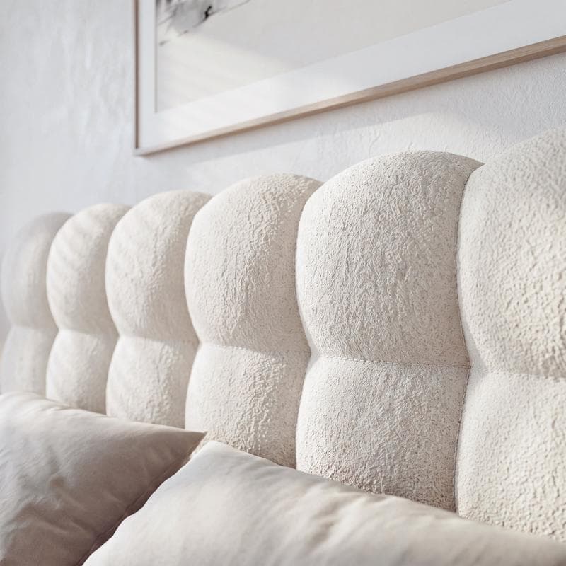 Lit coffre avec matelas Japandi - beige