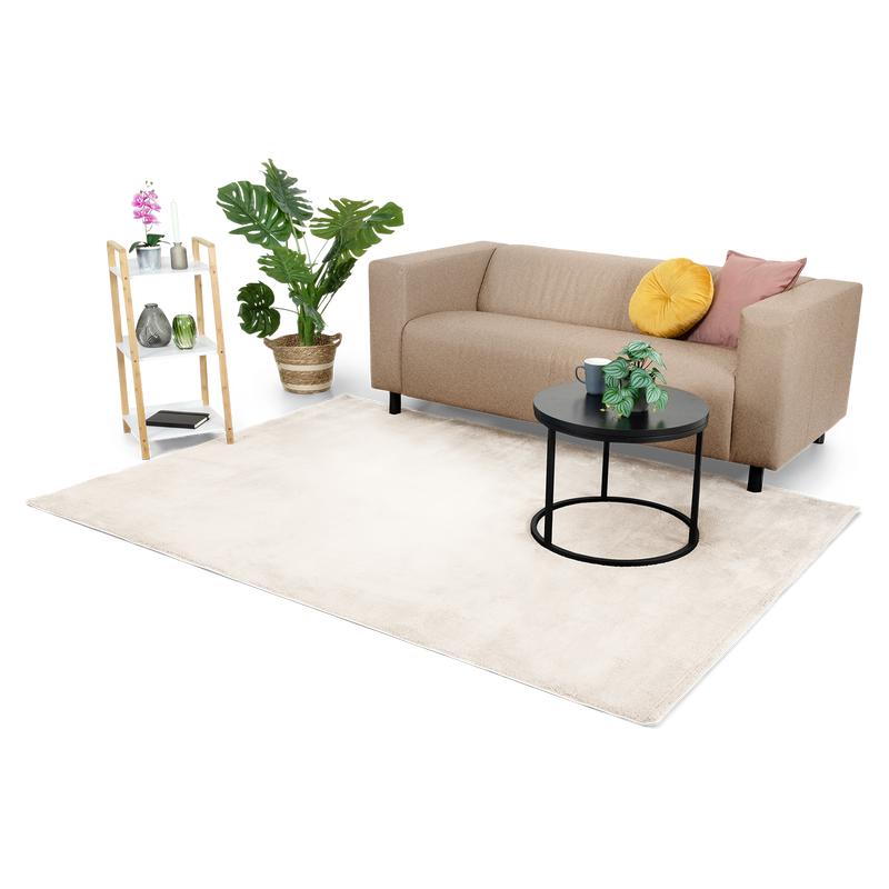 Hoogpolig vloerkleed - Crème