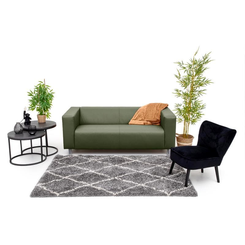 Vloerkleed grijs met ruit