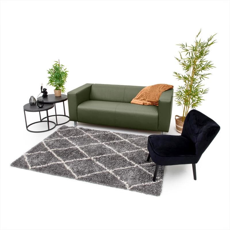 Vloerkleed grijs met ruit