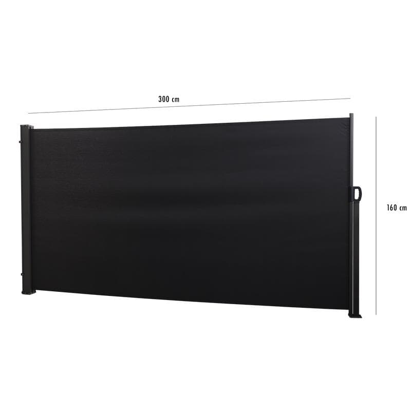 Uittrekbaar windscherm - zwart