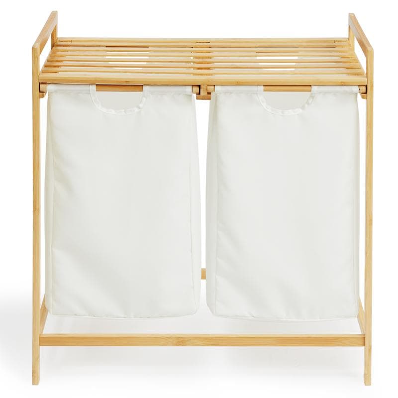 Panier à linge 2 compartiments en bambou