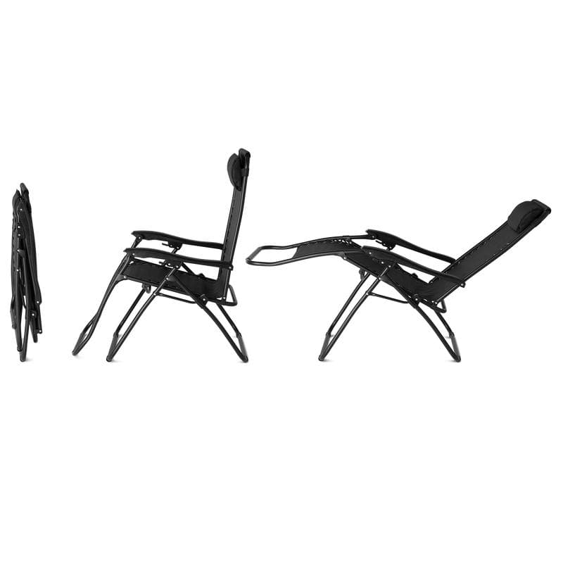 Ligstoelen - Zwart - 2 stuks