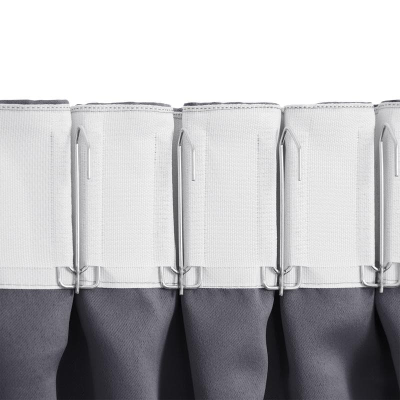 Rideau occultant prêt-à-poser à crochets - gris