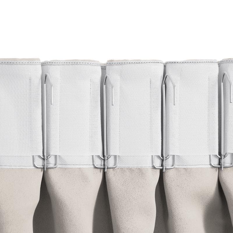 Rideau occultant prêt-à-poser à crochets - crème