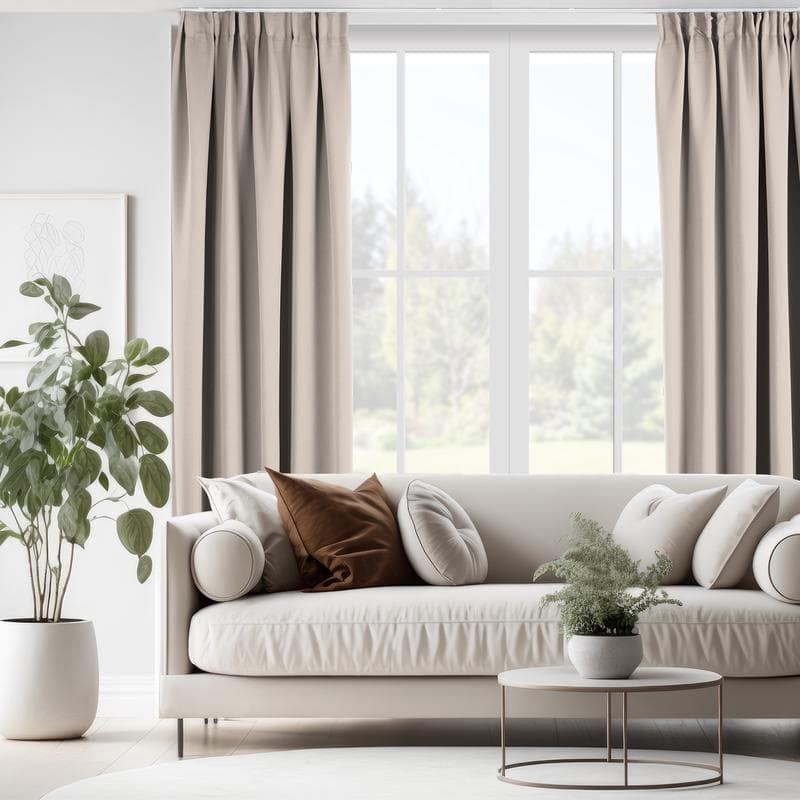 Kant-en-klaar verduisterend gordijn met haken - Crème