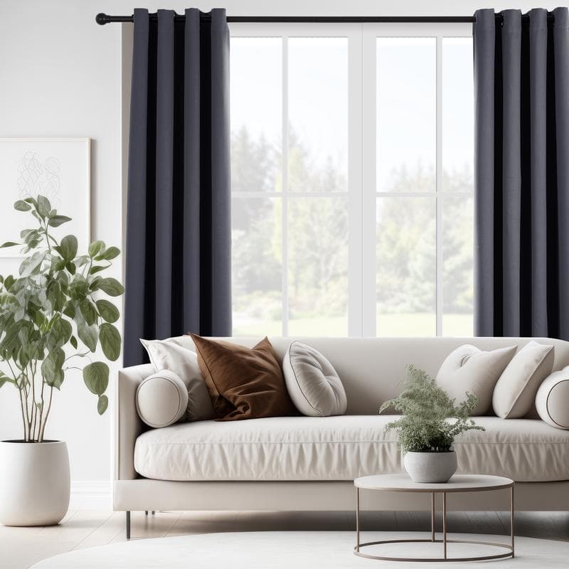 Kant-en-klaar verduisterend gordijn met ringen - grijs