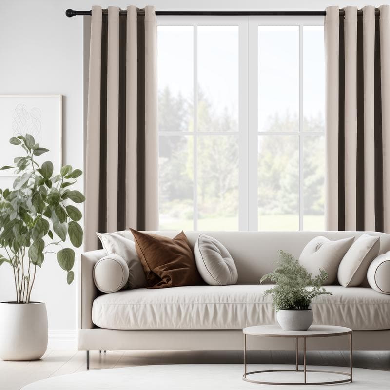 Rideau occultant prêt-à-poser à œillets - crème