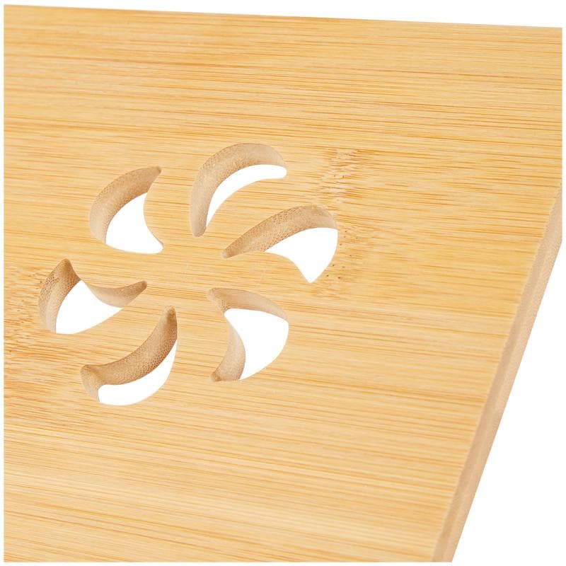 Support pour ordinateur portable en bambou avec tiroir