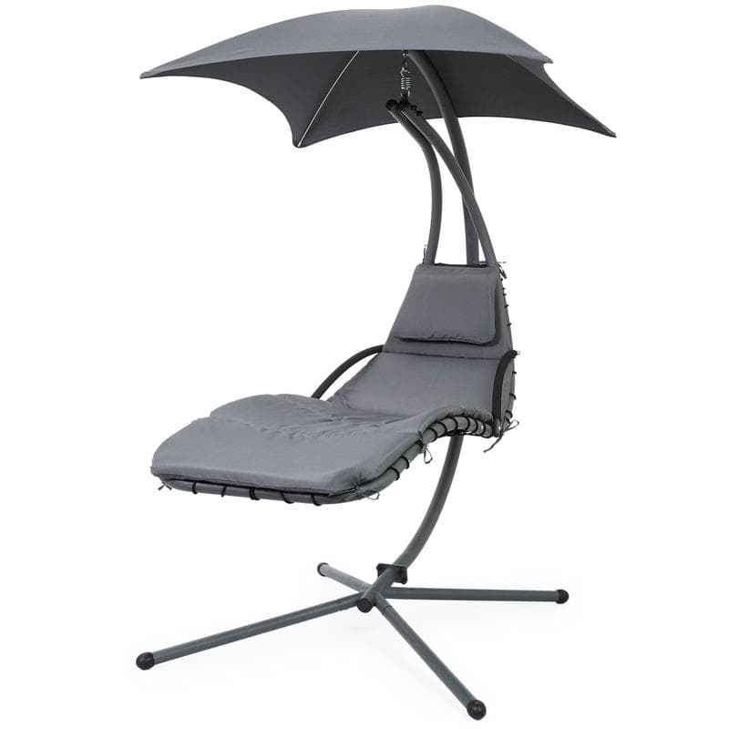 Bain de soleil avec parasol - gris foncé