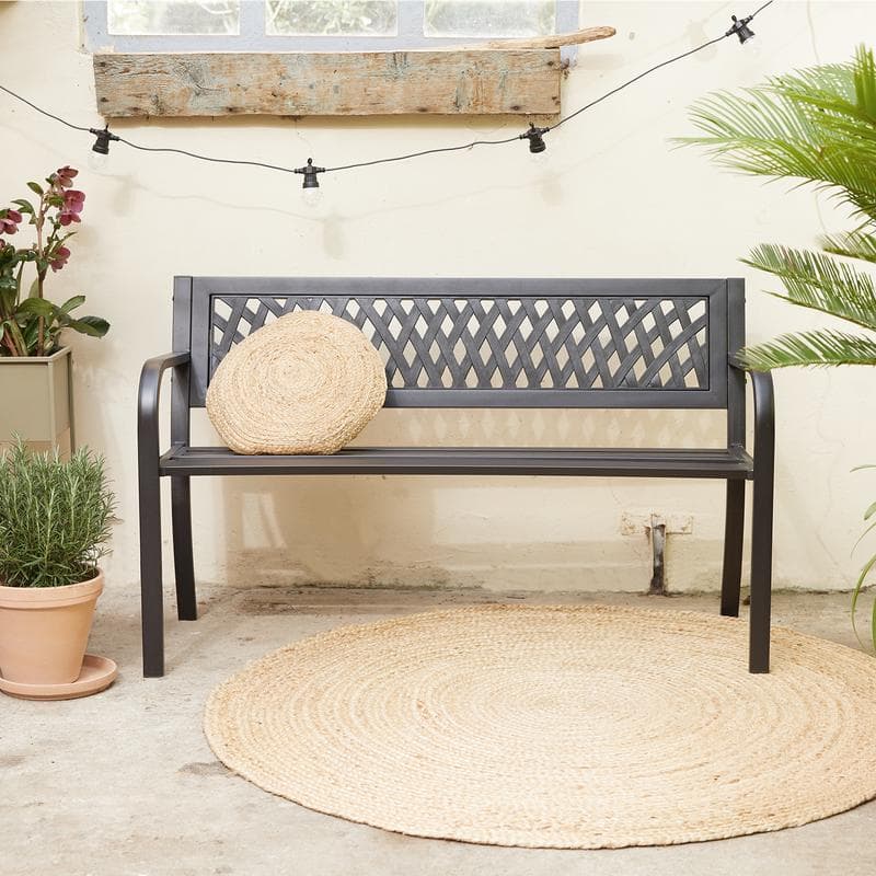 Banc de jardin en acier - anthracite