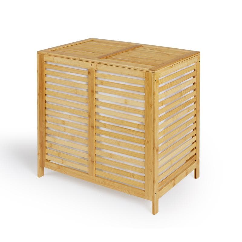 Panier à linge 2 compartiments - bambou