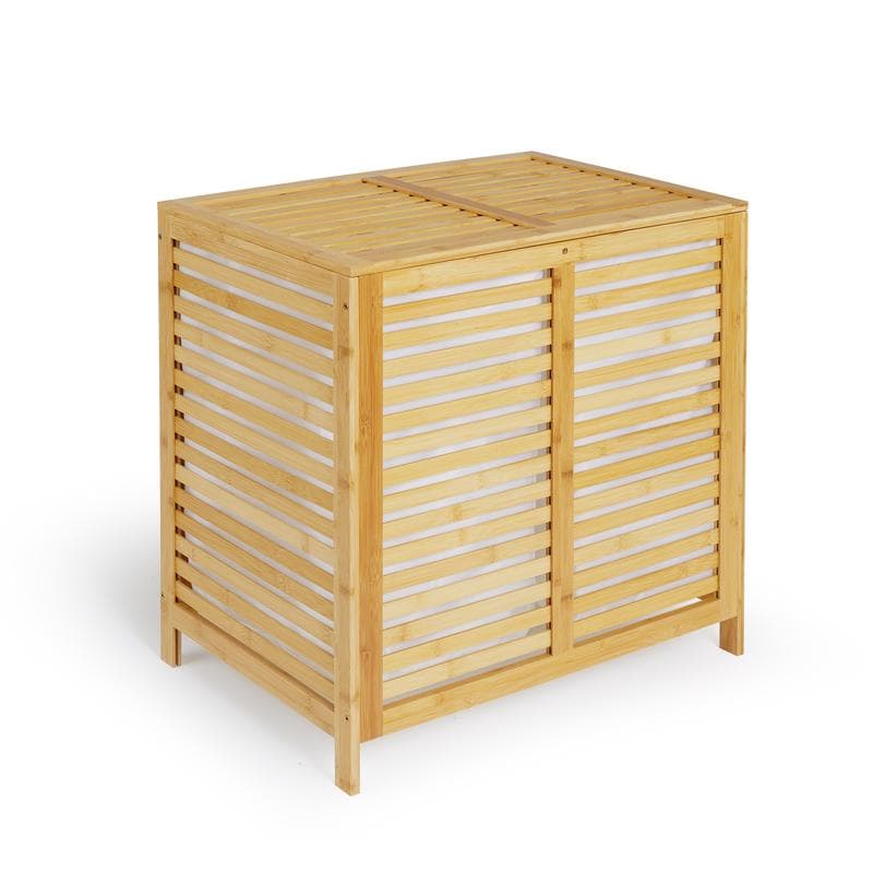 Panier à linge 2 compartiments - bambou