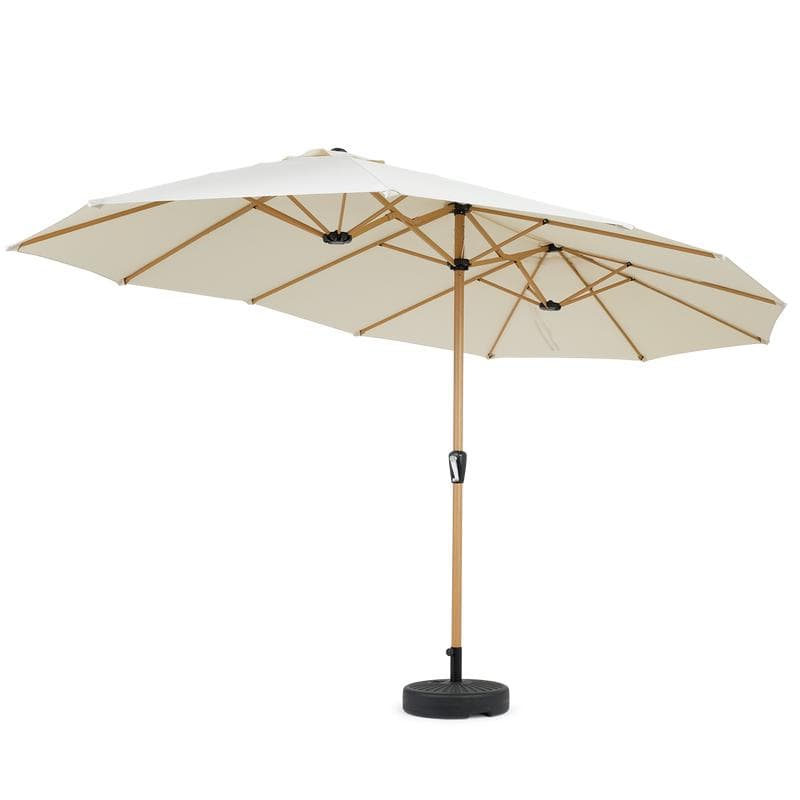 Parasol double avec housse - blanc cassé
