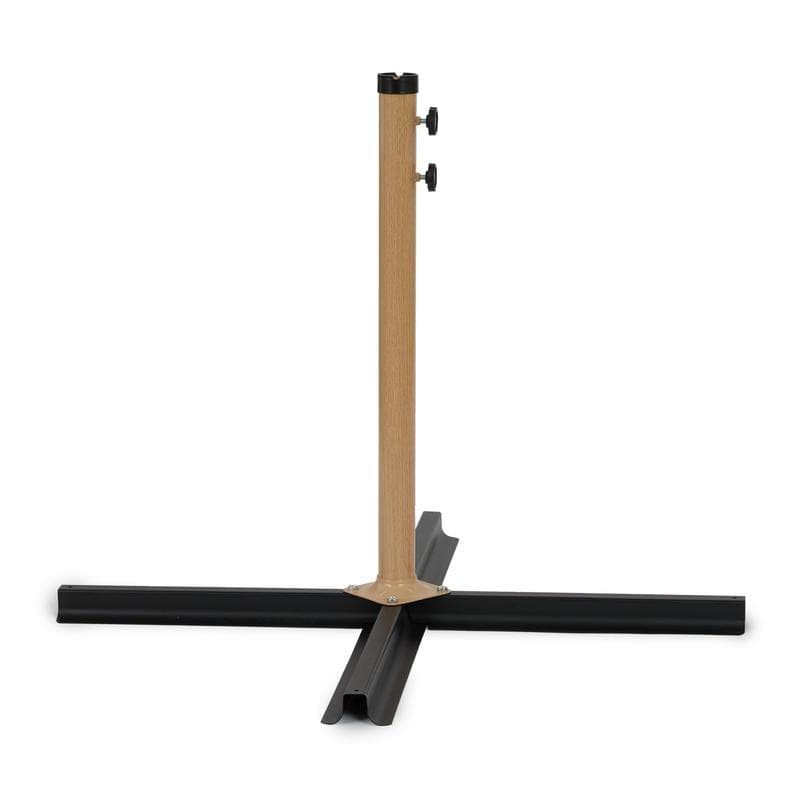 Parasol déporté aspect bois - crème