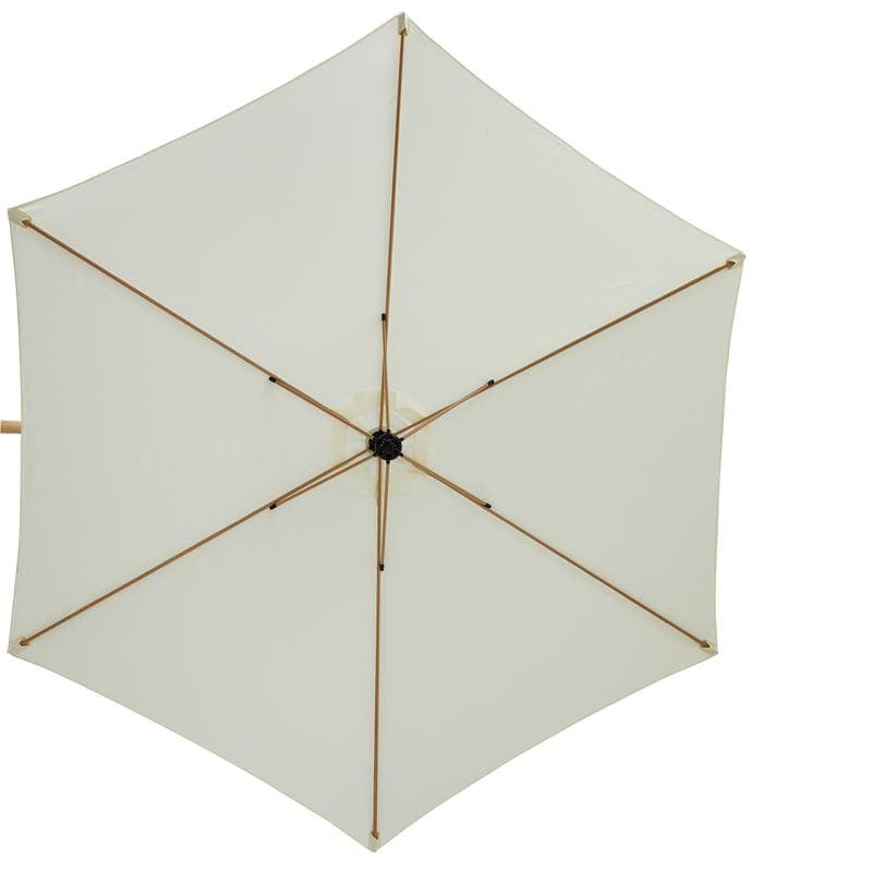 Zweefparasol in houtlook - Crème
