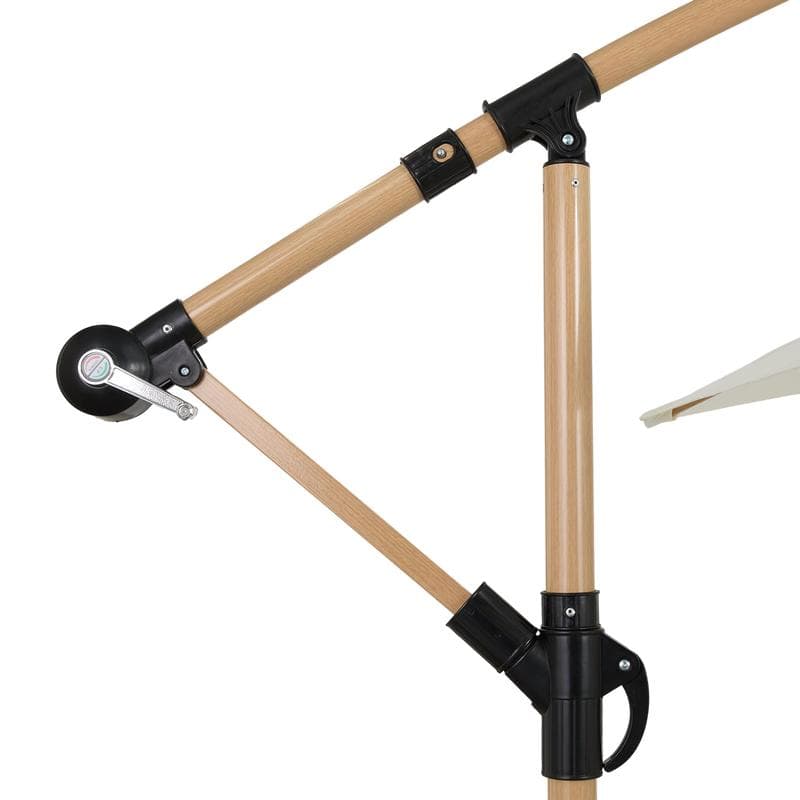 Parasol déporté aspect bois - crème