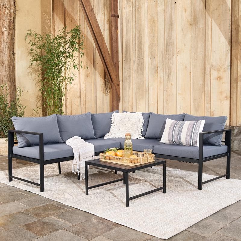 Aluminium loungeset - Zwart