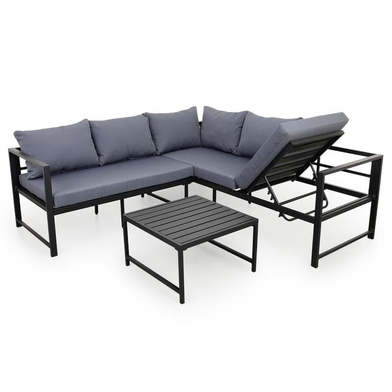 Aluminium loungeset - Zwart