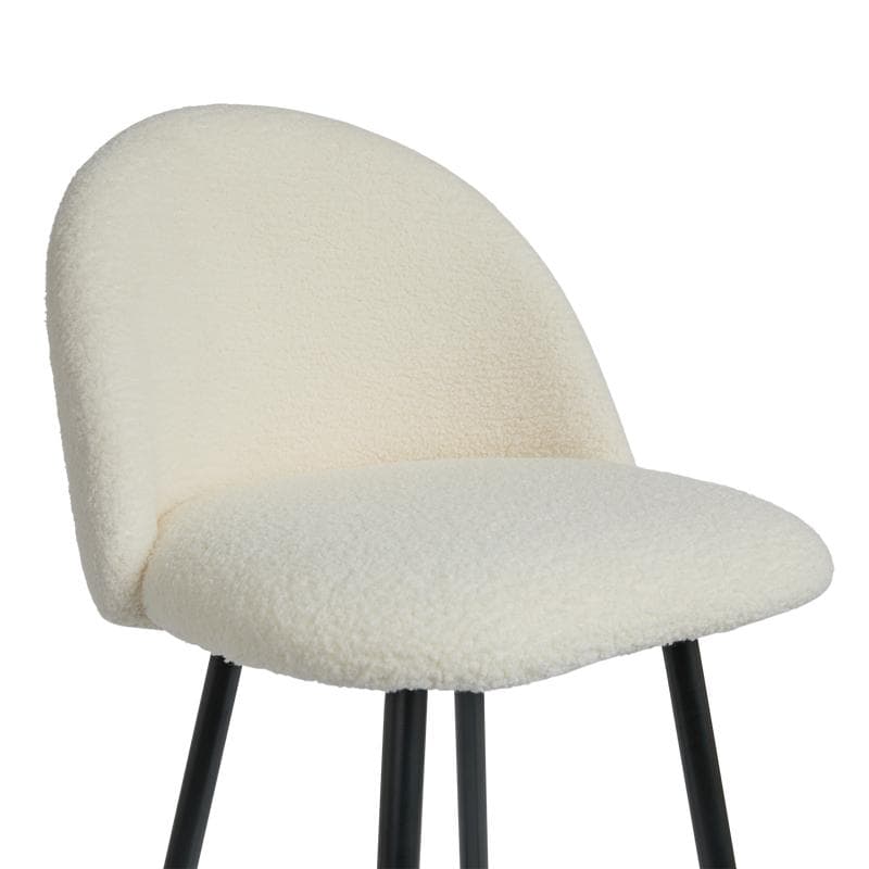 Lot de 2 tabourets de bar en teddy - crème