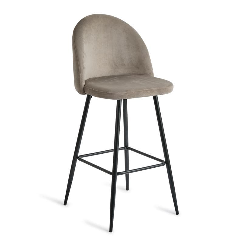 Lot de 2 tabourets de bar en velours - taupe