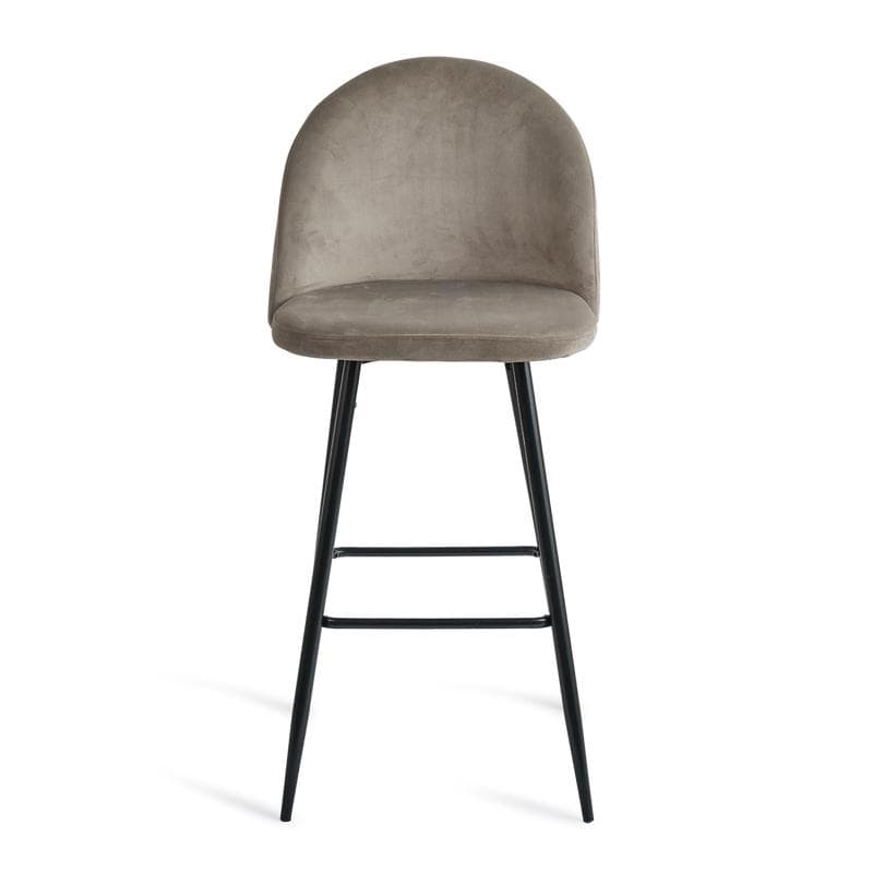 Lot de 2 tabourets de bar en velours - taupe