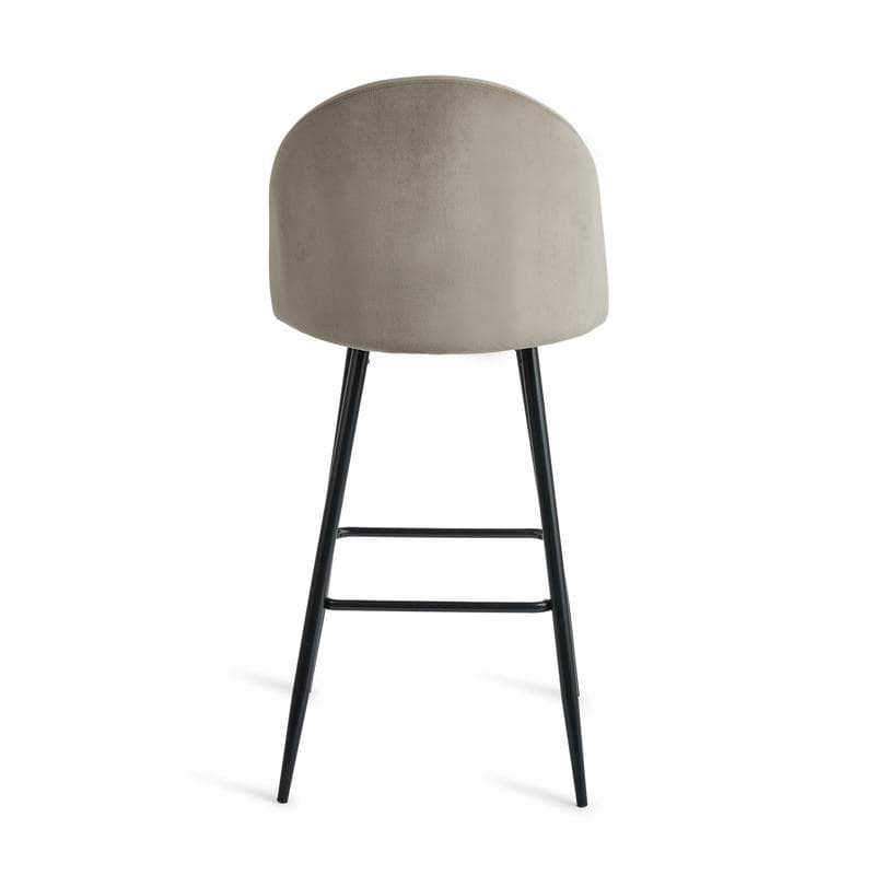 Lot de 2 tabourets de bar en velours - taupe