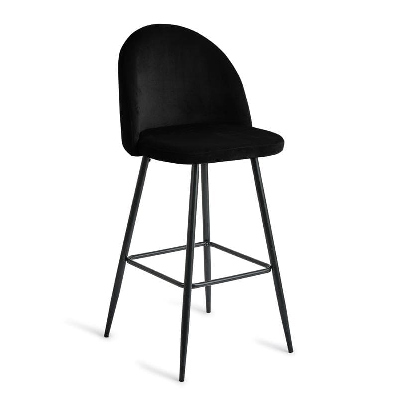 Lot de 2 tabourets de bar en velours - noir