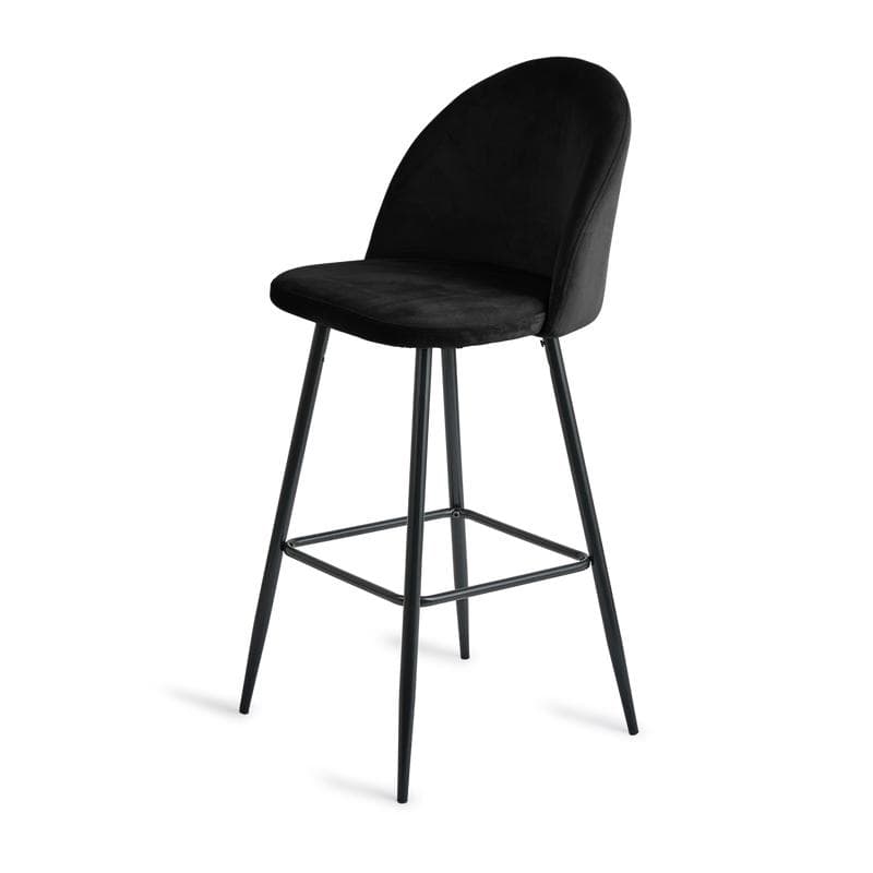 Lot de 2 tabourets de bar en velours - noir