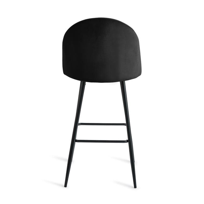 Lot de 2 tabourets de bar en velours - noir