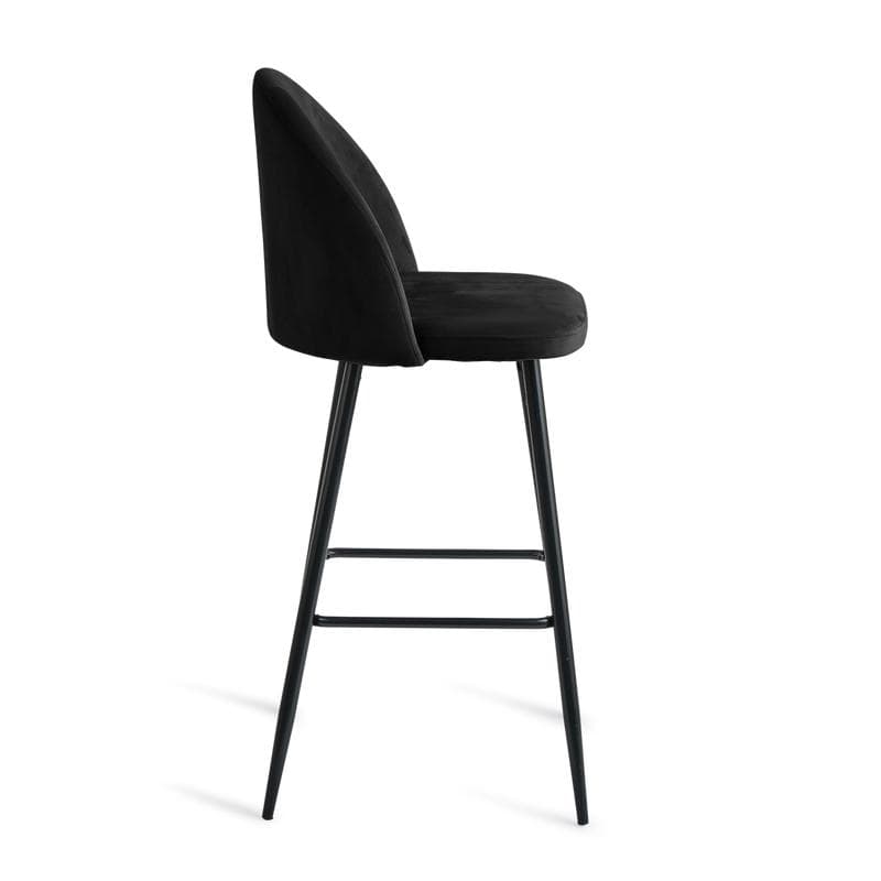 Lot de 2 tabourets de bar en velours - noir