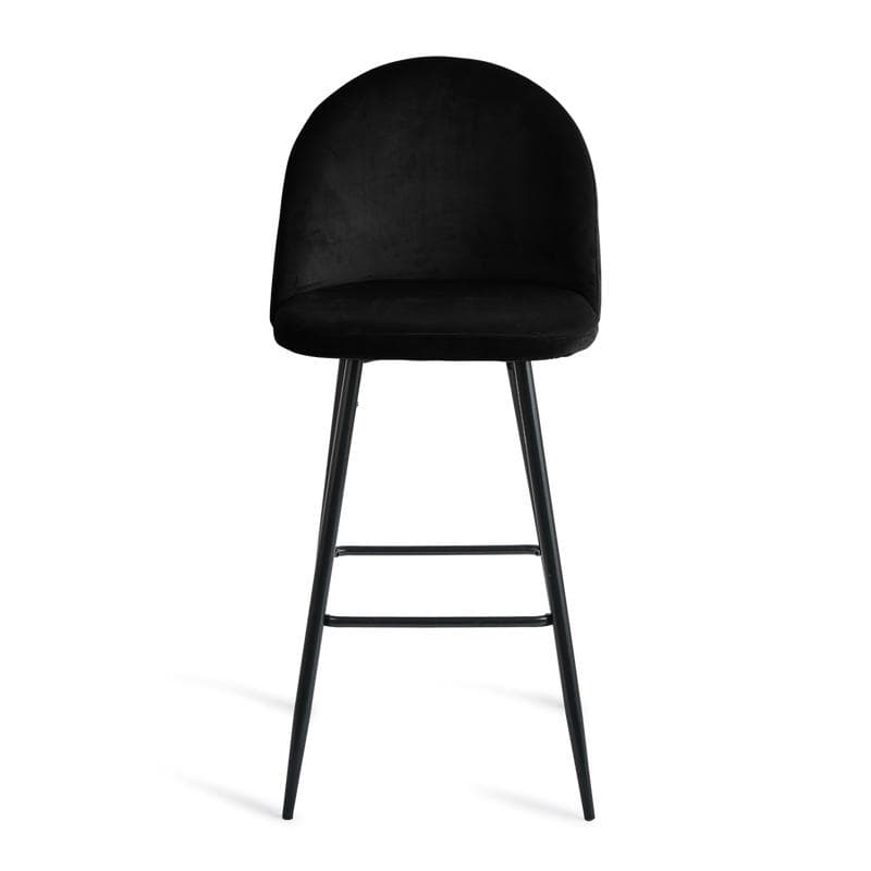 Lot de 2 tabourets de bar en velours - noir